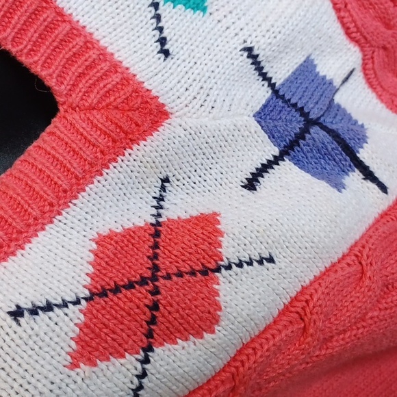 Vtg 80-90's Paris Sports Club Sweater M Chunky Cable Knit V Neck, oversized - Picture 9 of 10